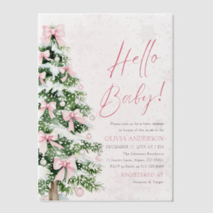 Pink Bow Girl Weihnachten Hallo Baby Dusche