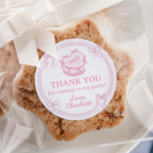 Pink Bow Girls wollen nur ein Geburtstag sein Runder Aufkleber