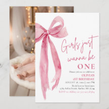 Pink Bow Girls Wollte nur, ein 1. Geburtstag zu se