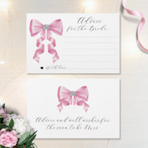 Pink Bow Glam Brautparty Advisor Cards