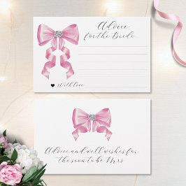 Pink Bow Glam Brautparty Advisor Cards
