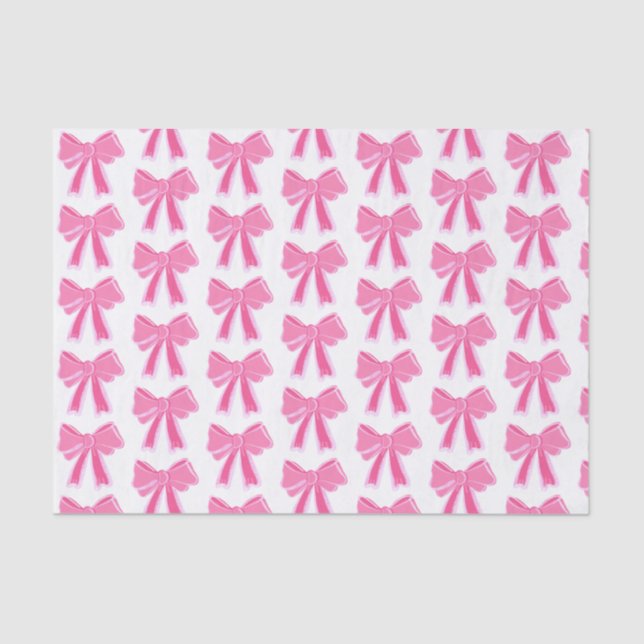 Pink Bow Glitzer Wrapping Paper Seidenpapier (Vorderseite)