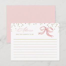 Pink Bow Gold Baby Showcard Begleitkarte