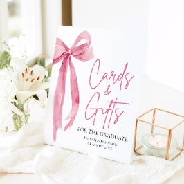 Pink Bow Graduate Party Graduate Cards and Gifts Sockelschild
