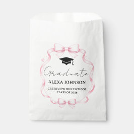 Pink Bow Graduation Cap Graduate Geschenktütchen