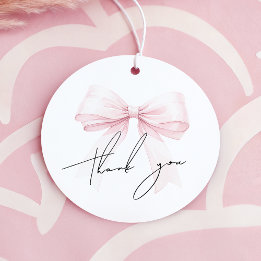 Pink Bow Graduation Favor Tags Geschenkanhänger