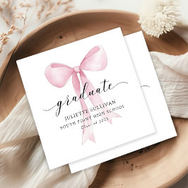 Pink Bow Graduation Party Serviette