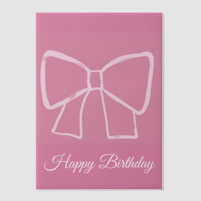 Pink Bow Happy Birthday - (Vorderseite)