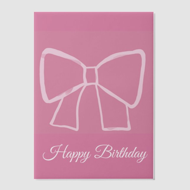 Pink Bow Happy Birthday - (Vorderseite)