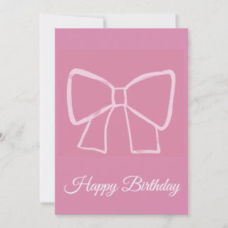Pink Bow Happy Birthday - Einladung