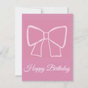 Pink Bow Happy Birthday - Postkarte
