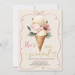 Pink Bow Ice Cream Scoopup Brautparty Einladung