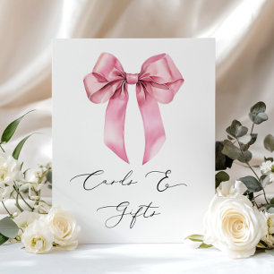 Pink Bow Karten und Geschenke elegante Kalligraphi Poster