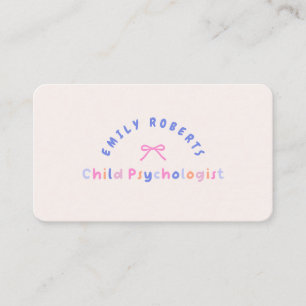 Pink Bow, Kinderpsychologe Visitenkarte