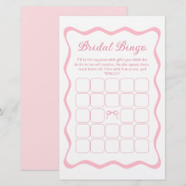 Pink Bow Kopiert Brautparty Bingo Game