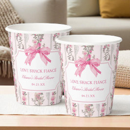 Pink Bow Liebe Shack Fiancé Brautparty Favoriten Pappbecher