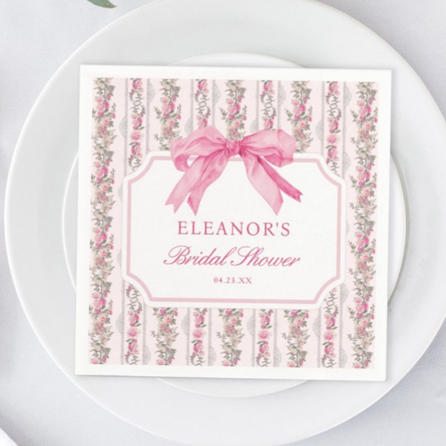 Pink Bow Liebe Shack Fiancé Brautparty Favoriten Serviette (Von Creator hochgeladen)