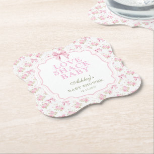 Pink Bow Liebe Shack Girl Babydusche Untersetzer
