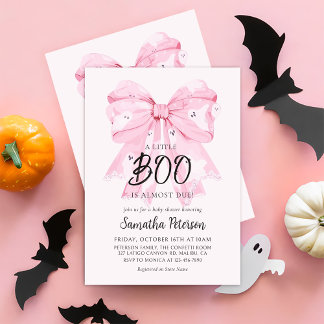 Pink Bow Little Boo Ghost Baby Dusche Einladung