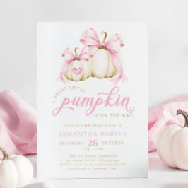 Pink Bow Little Pumpkin Baby Dusche Einladung