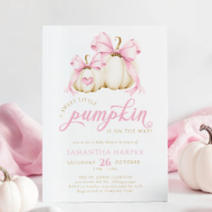 Pink Bow Little Pumpkin Baby Dusche Einladung