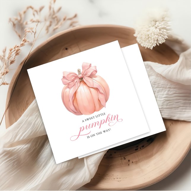Pink Bow Little Pumpkin Baby Dusche Napkins Serviette (Von Creator hochgeladen)