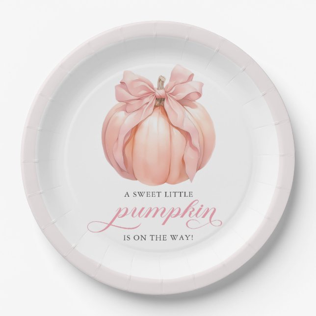 Pink Bow Little Pumpkin Baby Shooting Paper Teller (Vorderseite)