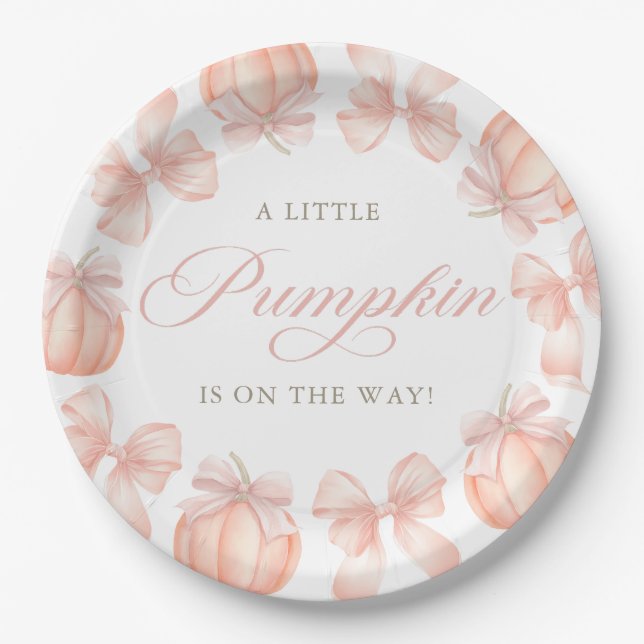 Pink Bow Little Pumpkin Baby Shooting Paper Teller (Vorderseite)