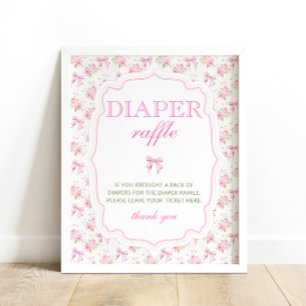 Pink Bow Love Shack Mädchen Baby Shower Windel-Raf Poster