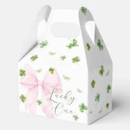 Pink Bow Lucky One 1st Birthday Favor Boxes Geschenkschachtel
