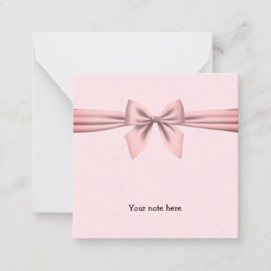 Pink Bow Mini Danke Note Card Mitteilungskarte