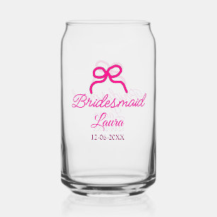 PINK BOW Minimaladd Name Brautjungfrau Geschenk Ja Dosenglas