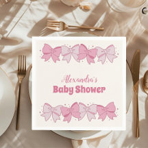 Pink Bow Minimalistisch Girl Baby Dusche