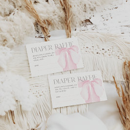 Pink Bow Minimalistisch Girl Baby Dusche Winzer Begleitkarte