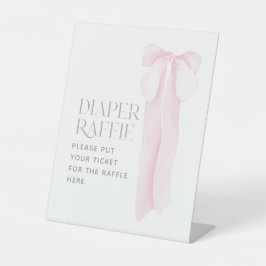 Pink Bow Minimalistisch Girl Baby Dusche Winzer Sockelschild