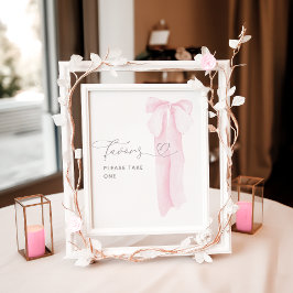 Pink Bow Minimalistisch Girl Baby Duwer Favoriten Poster