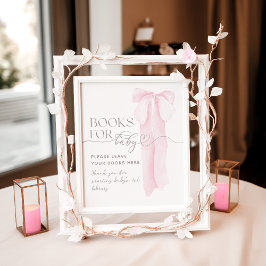 Pink Bow Minimalistisch Girl Baby Showbook Poster