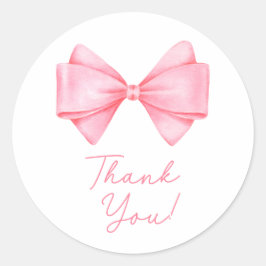 Pink Bow Modern Girl Baby Dusche Runder Aufkleber