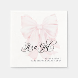 Pink Bow Moderne Elegante Girl Baby Dusche Serviette