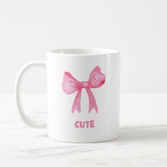 Pink Bow "Niedliche" ästhetische Tasse (Links)