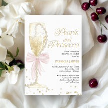 Pink Bow Pearls and Prosecco Brautparty