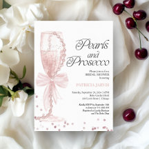 Pink Bow Pearls and Prosecco Brautparty