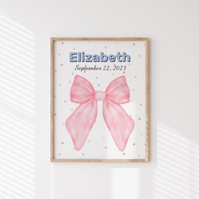 Pink Bow Personalisiert Individuelle Name Poster (Von Creator hochgeladen)