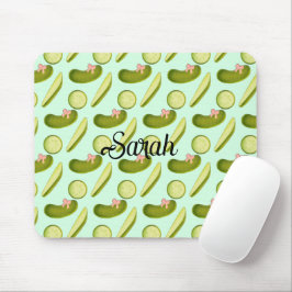 Pink Bow Pickles Mousepad