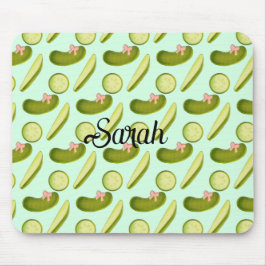 Pink Bow Pickles Mousepad