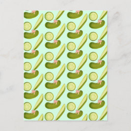 Pink Bow Pickles Postkarte