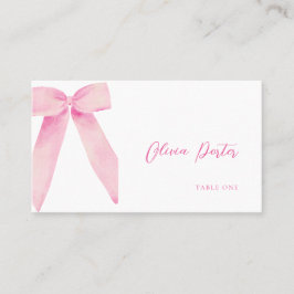 Pink Bow Platzkarte Sie bindet die Knotendusche