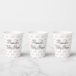 Pink Bow Preppy Baby Dusche Pappbecher
