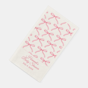 Pink Bow Preppy Baby Duschhandtuch Napkins Serviette
