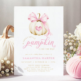 Pink Bow Pumpkin Baby Dusche Einladung